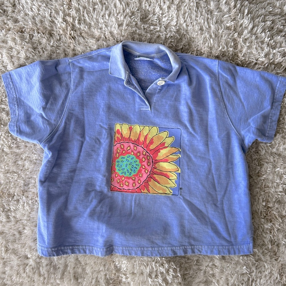 Vintage 90s Fresh Produce -Sunflower Crop Top